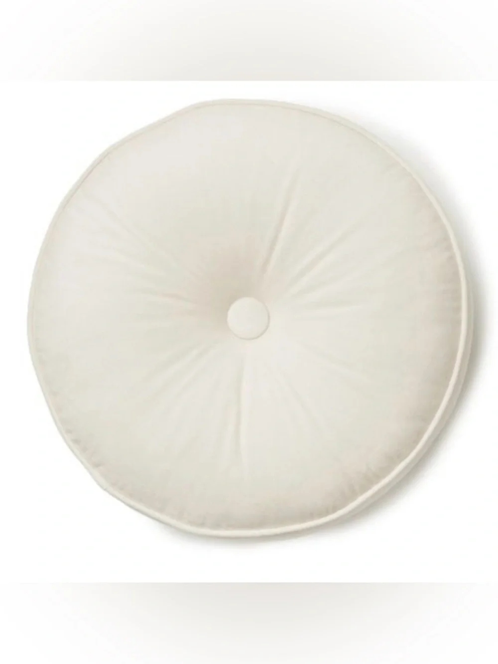 Round Tufted Accent Pillow - IVORY